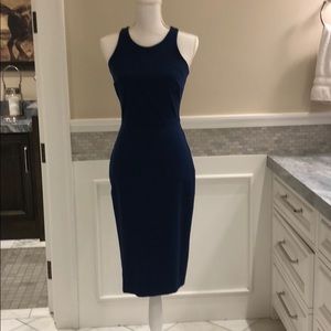 Blue fitted stretch dress